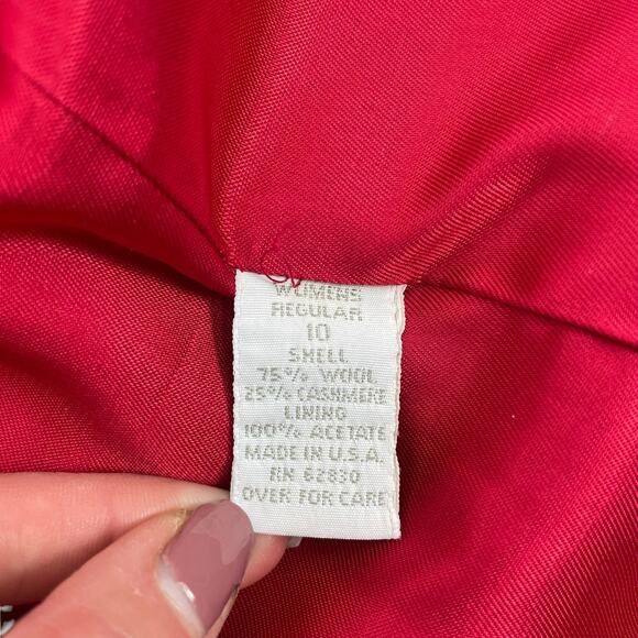 Lands' End Wool Cashmere Blend One Button Blazer Jacket Red SIze 10 - Picture 9 of 9